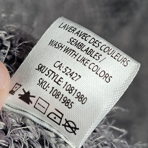 Lily Morgan Dark Grey Plaid Open Front Long Sweater Cardigan Size 2X - Picture 6 of 9